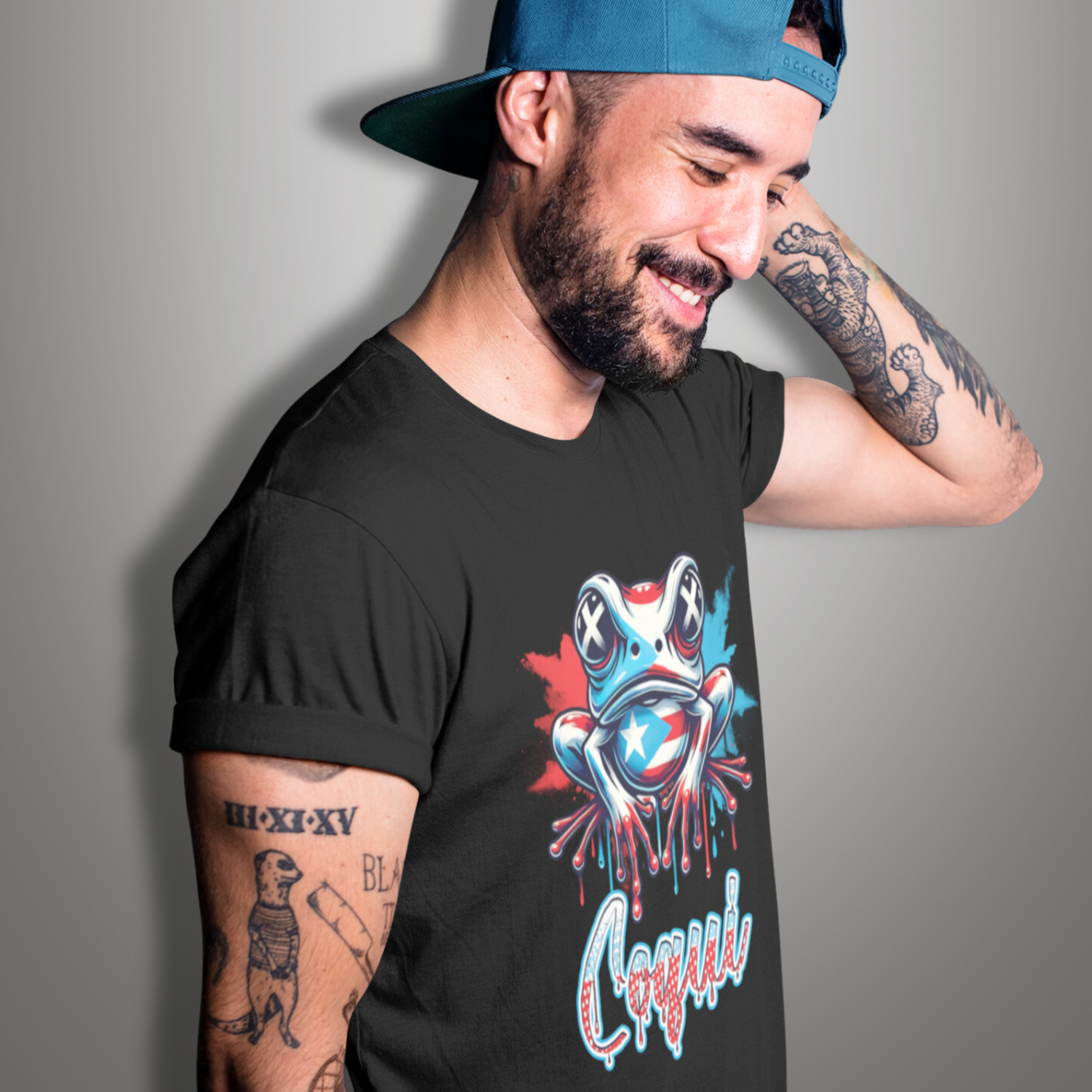 Men’s Red, White, & Blue "Coqui" premium heavyweight tee