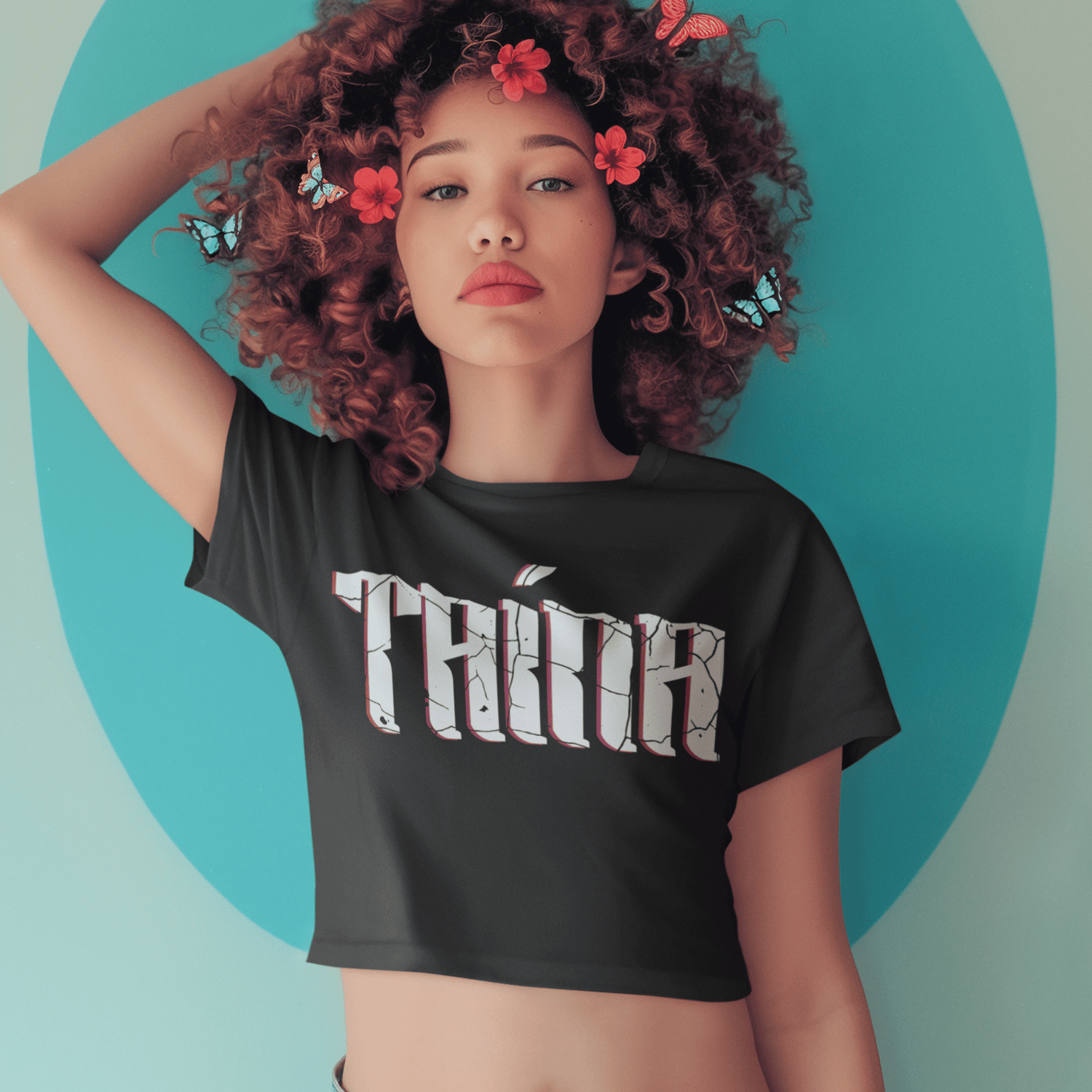Women's "Taína Spirit" Soft Cotton Cropped Tee