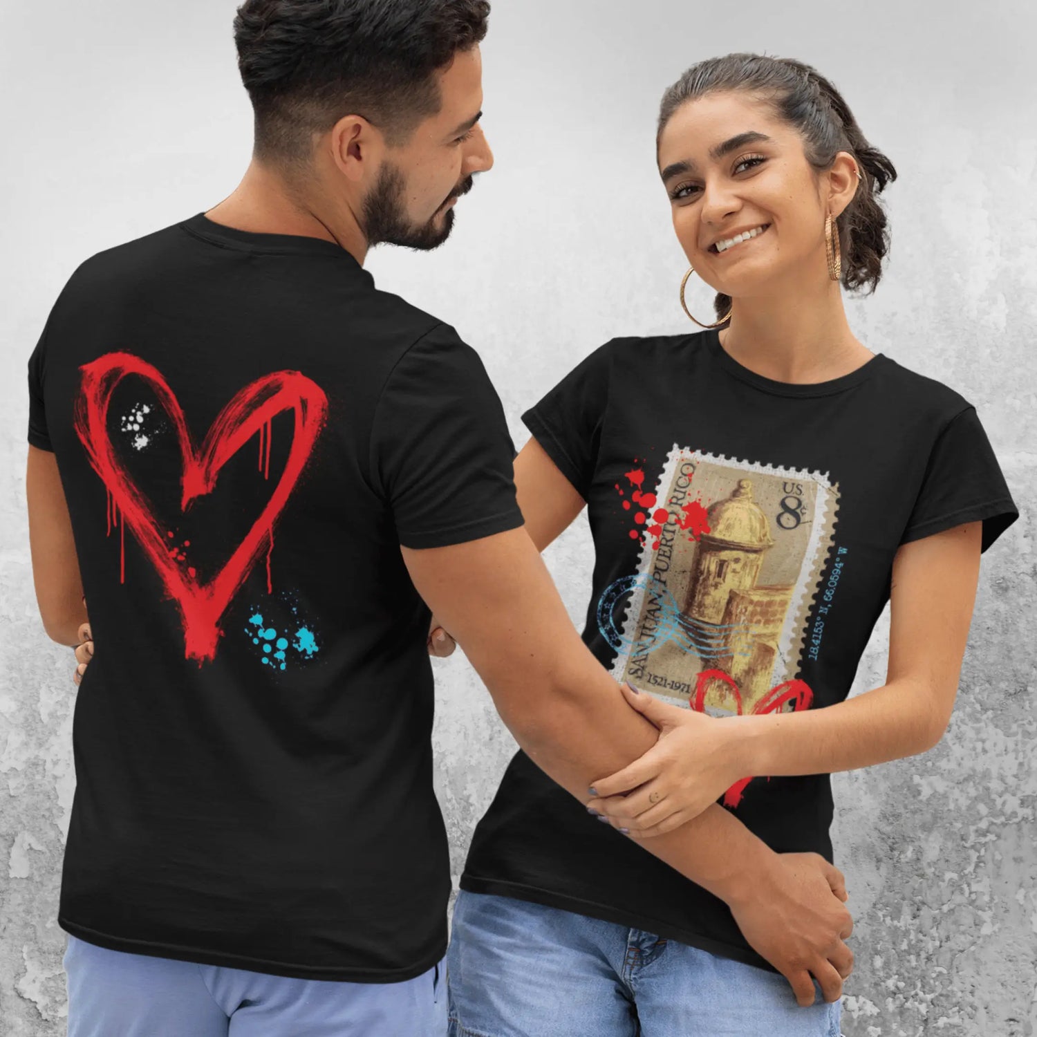 Unisex "With Love From P.R. Vintage Stamp" - premium heavyweight tee