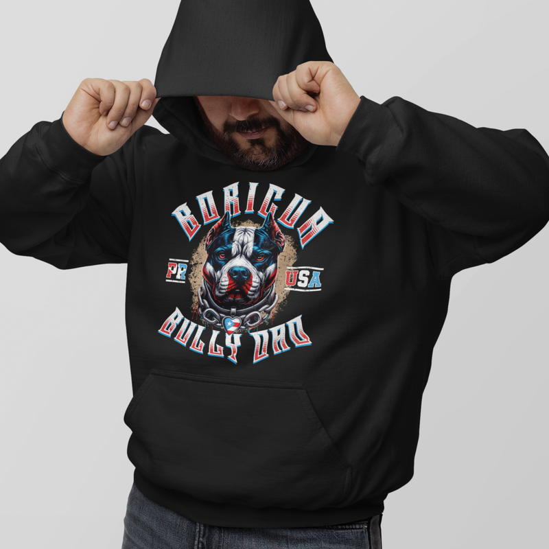 Men's "Boricua Bully Dad" Heavyweight Streetwear Hoodie