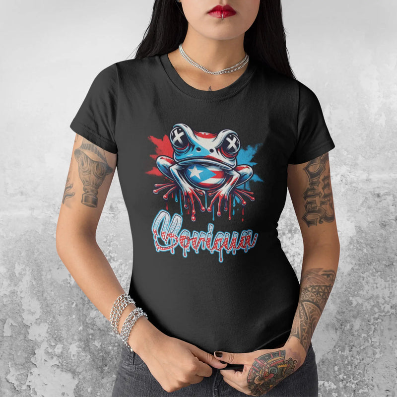 Women's High-Waisted "Boricua Coquí" Tee